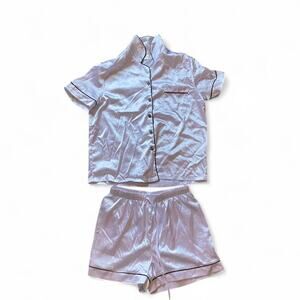 Silver pajama set with black